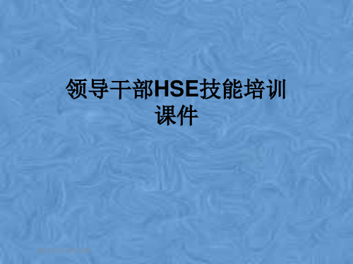 领导干部HSE技能培训课件