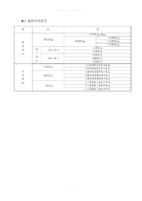 地层年代成因符号表