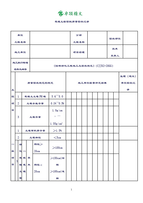 卓顶精文最新《(CJJ82-2019)》绿化检验批表格(61套全修改定稿版).doc