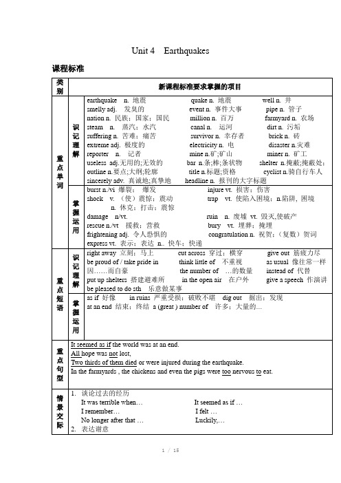 人教版高一英语必修一UNIT4学案