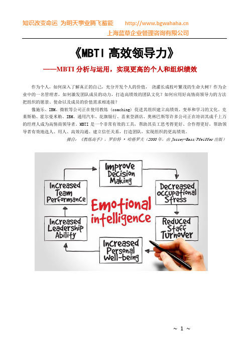 MBTI 高效领导力