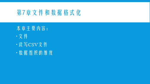 Python文件和数据格式化