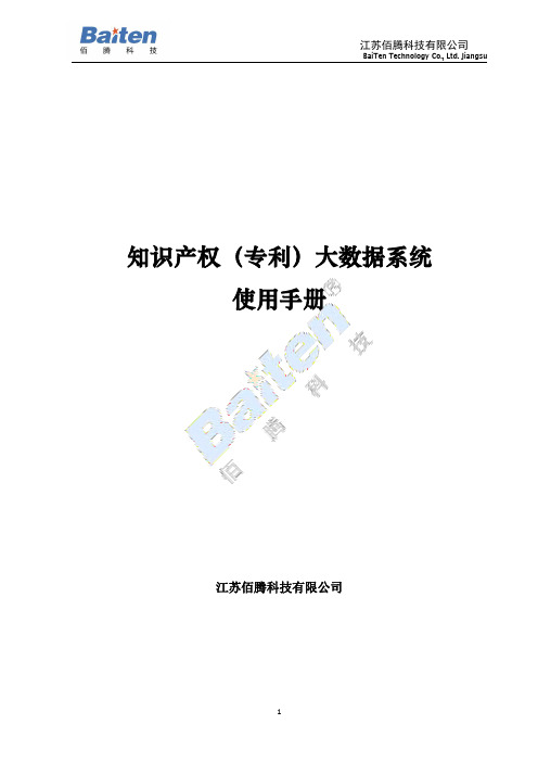 知识产权（专利）大数据系统 使用手册说明书