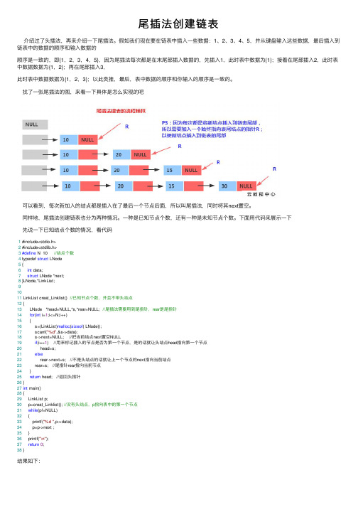 尾插法创建链表