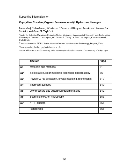 Porous, Crystalline, Covalent Organic FrameworksS1