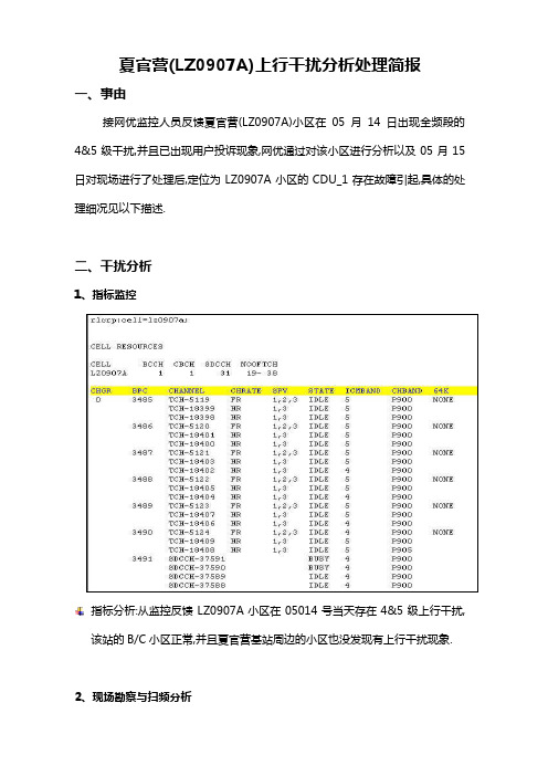 夏官营(LZ0907A)上行干扰分析处理报告