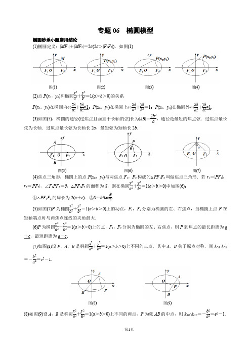 专题06 椭圆模型-2022年高考数学之解密圆锥曲线命题点对点突破(全国通用)(解析版)