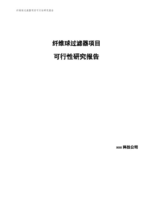 纤维球过滤器项目可行性研究报告