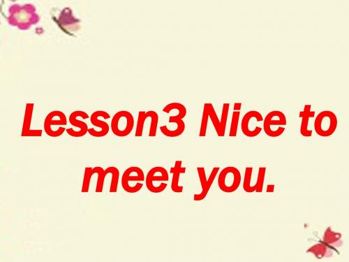 科普版英语三上Lesson 3《Nice to meet you》ppt课件2