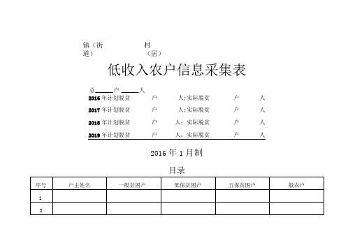 低收入农户信息采集表A41