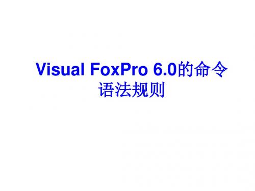 05Visual FoxPro 60的命令语法规则.