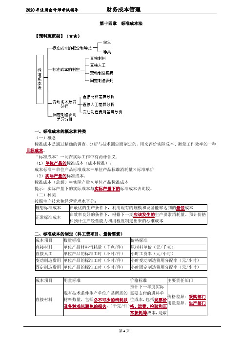 注册会计师_财务管理(2020)_第十四章 标准成本法