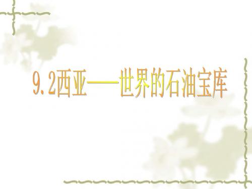 晋教版七年级地理下册9.2西亚——世界的石油宝库