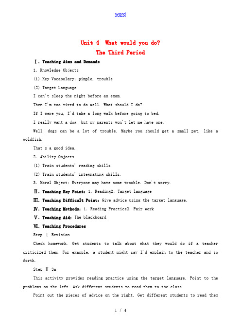 九年级英语全册 Unit 4 What would you do?The Third Period教