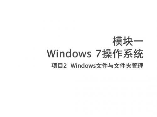 计算机基础实训项目2  Windows文件与文件夹管理