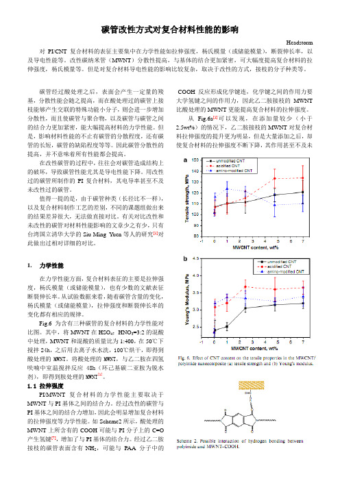 碳管改性方式对聚酰亚胺复合材料性能的影响