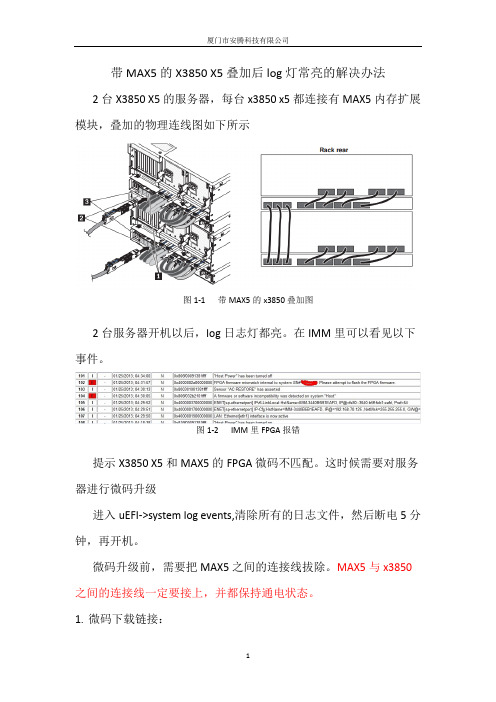 带MAX5的X3850 X5叠加log灯常亮的解决办法