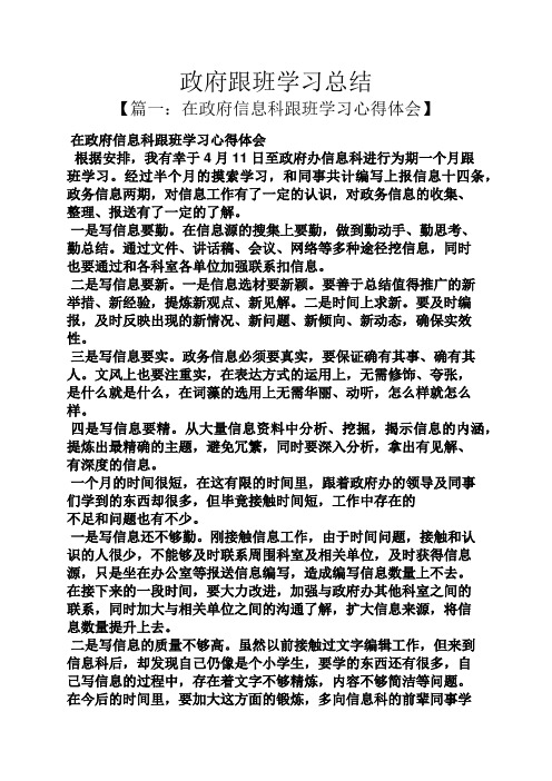 政府跟班学习总结