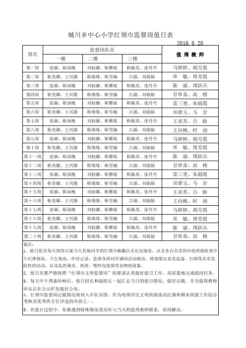 红领巾监督岗