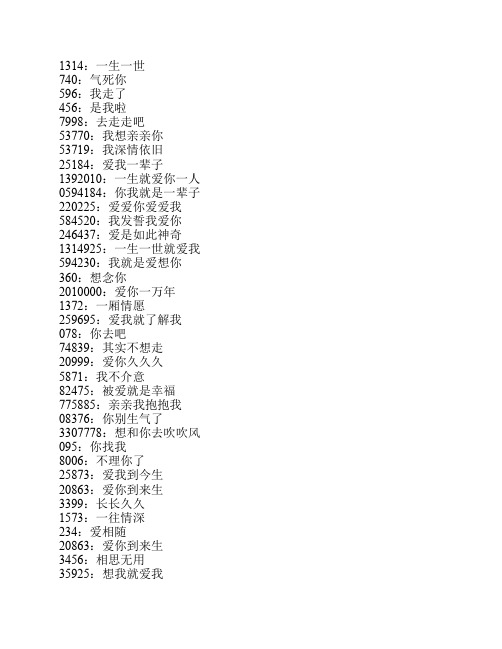 这些数字代表什么意思