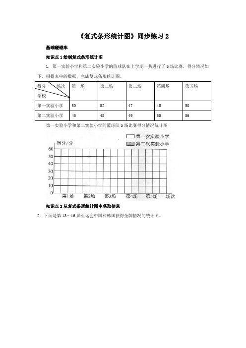 数学北师大五年级下册(2014年新编)《复式条形统计图》同步练习2