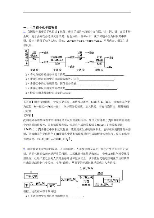 2020-2021备战中考化学 流程图 综合题及答案解析