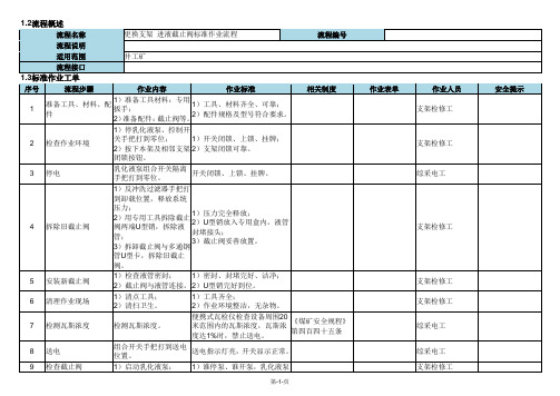 更换支架进液截止阀标准作业流程