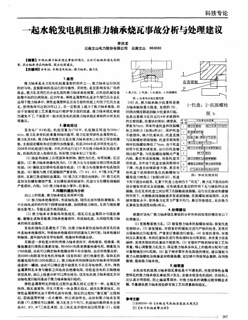 一起水轮发电机组推力轴承烧瓦事故分析与处理建议