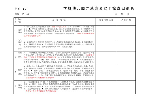 学校安全检查记录表