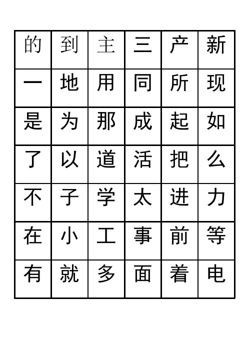 三千识字检测表