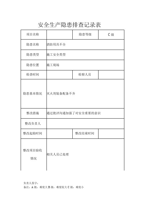 安全隐患排查记录表(DOC31页).docx