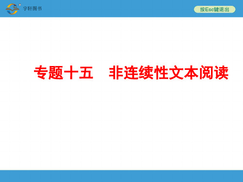 2018年中考备战策略语文中考复习专题十五 非连续性文本阅读