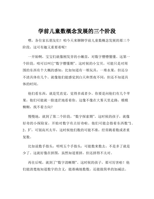 学前儿童数概念发展的三个阶段