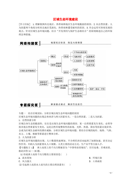 高中地理 第二章 区域生态环境建设章末总结 新人教版必修3