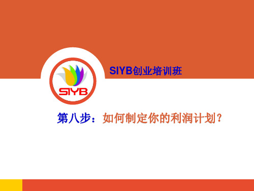 SYB第八步：如何制定你的利润计划