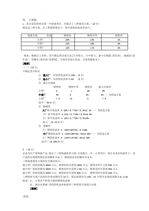 项目管理.计算题：(共13题)