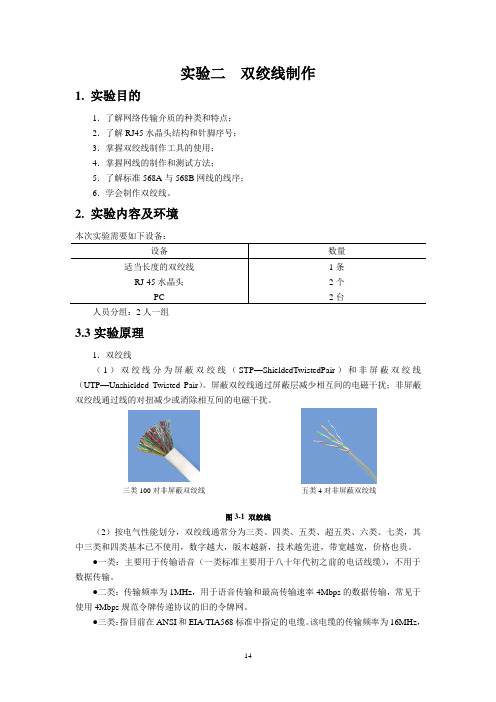 严凌云-实验二 双绞线制作