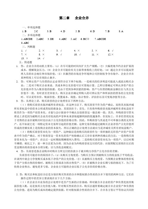 高级财务会计-第02章-企业合并