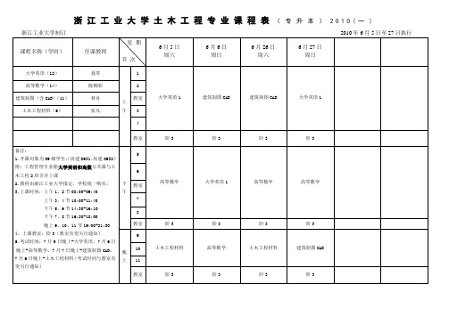 土木工程专业课程表2