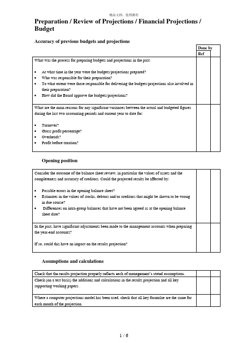 PWC中国企业改造工具库—4.6fp checklist