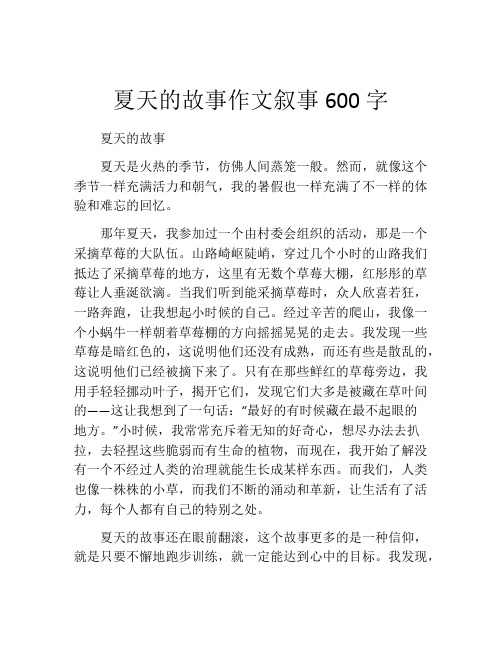 夏天的故事作文叙事600字