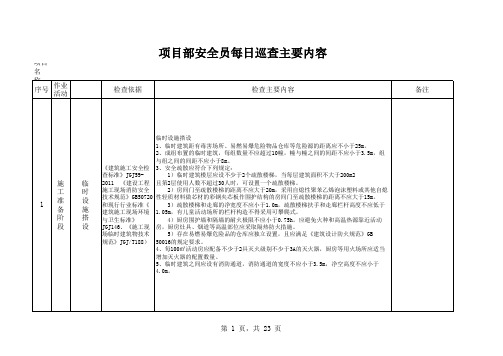 安全员每日巡查内容