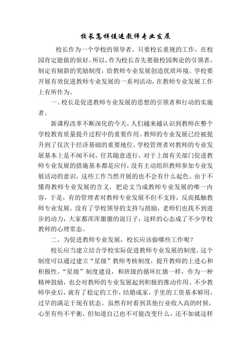 校长能为教师专业发展做点什么