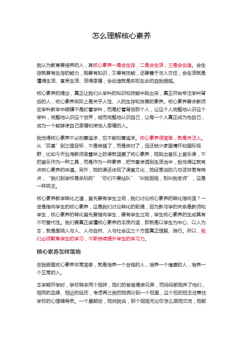 怎么理解核心素养