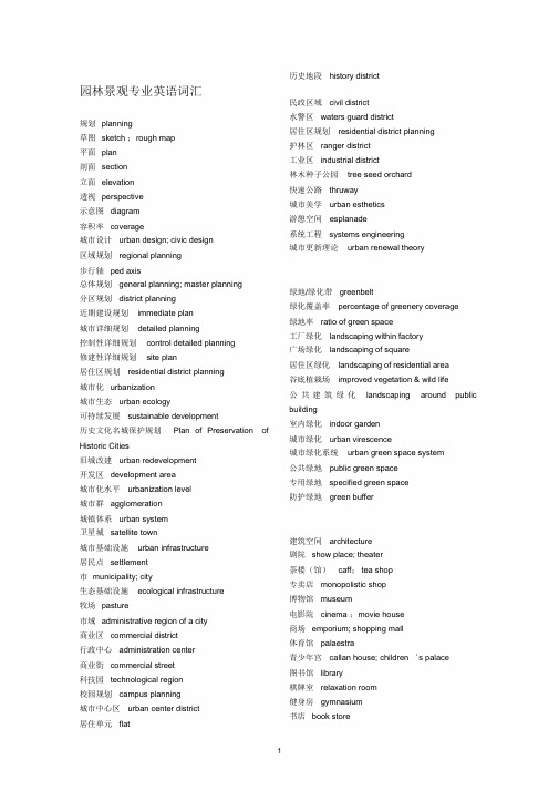 园林景观专业英语词汇