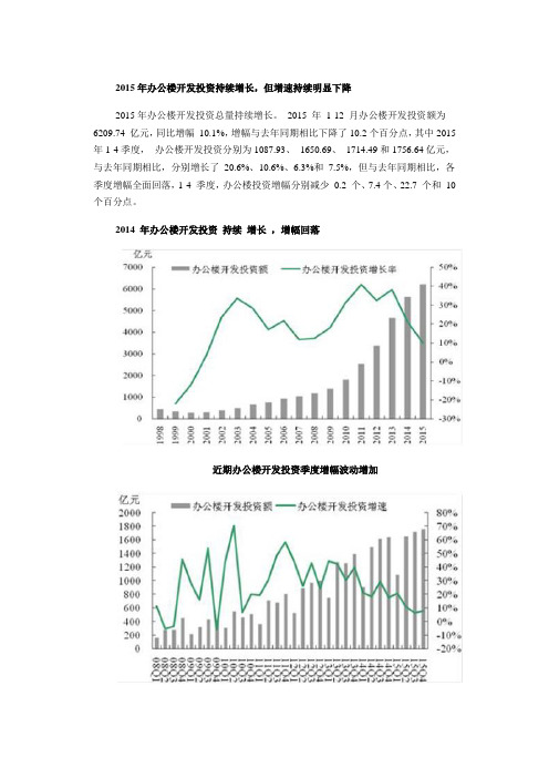 2015—2016年度 中国办公楼市场供给分析