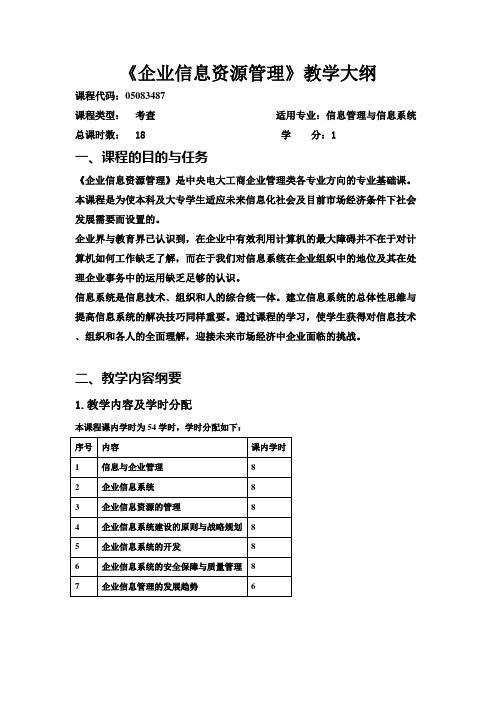 企业信息资源管理