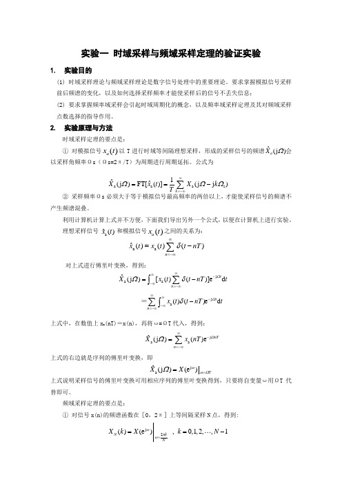 时域采样与频域采样定理的验证实验