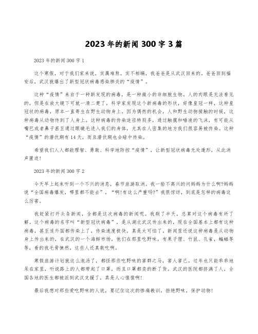 2023年的新闻300字3篇