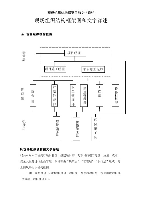 现场组织结构框架图和文字详述[001]